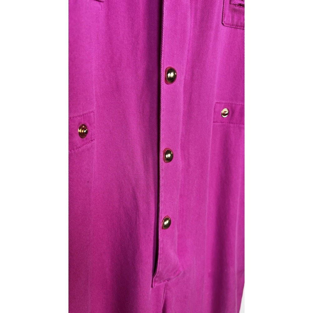 Emily McCarthy Small Magenta Tencel Blend Cap Sleeve Cuffed‎ Ankle Romper - Picture 6 of 10